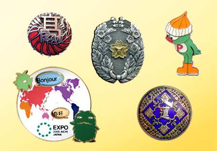 有限会社タナセ＞ピンバッジ仕上別サンプル集